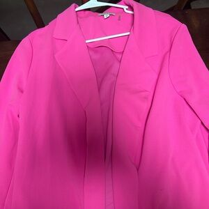 ANDREE BY UNIT Pink Blazer Vibrant Suit Jacket